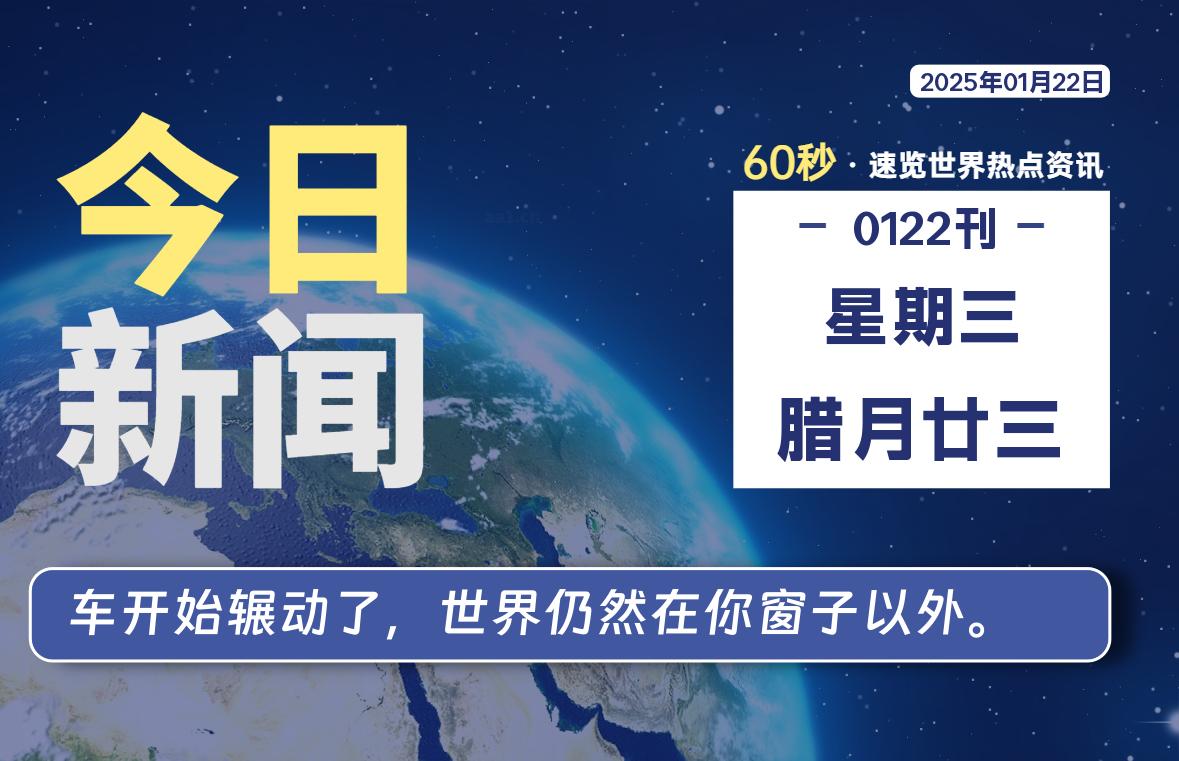 01月22日，星期三, 每天60秒看世界！-安邦星辰