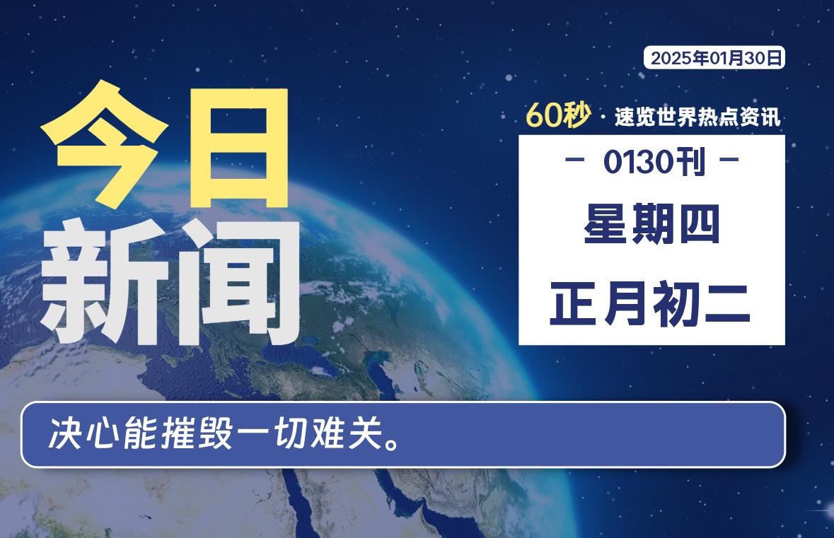 01月30日，星期四, 每天60秒看世界！-安邦星辰