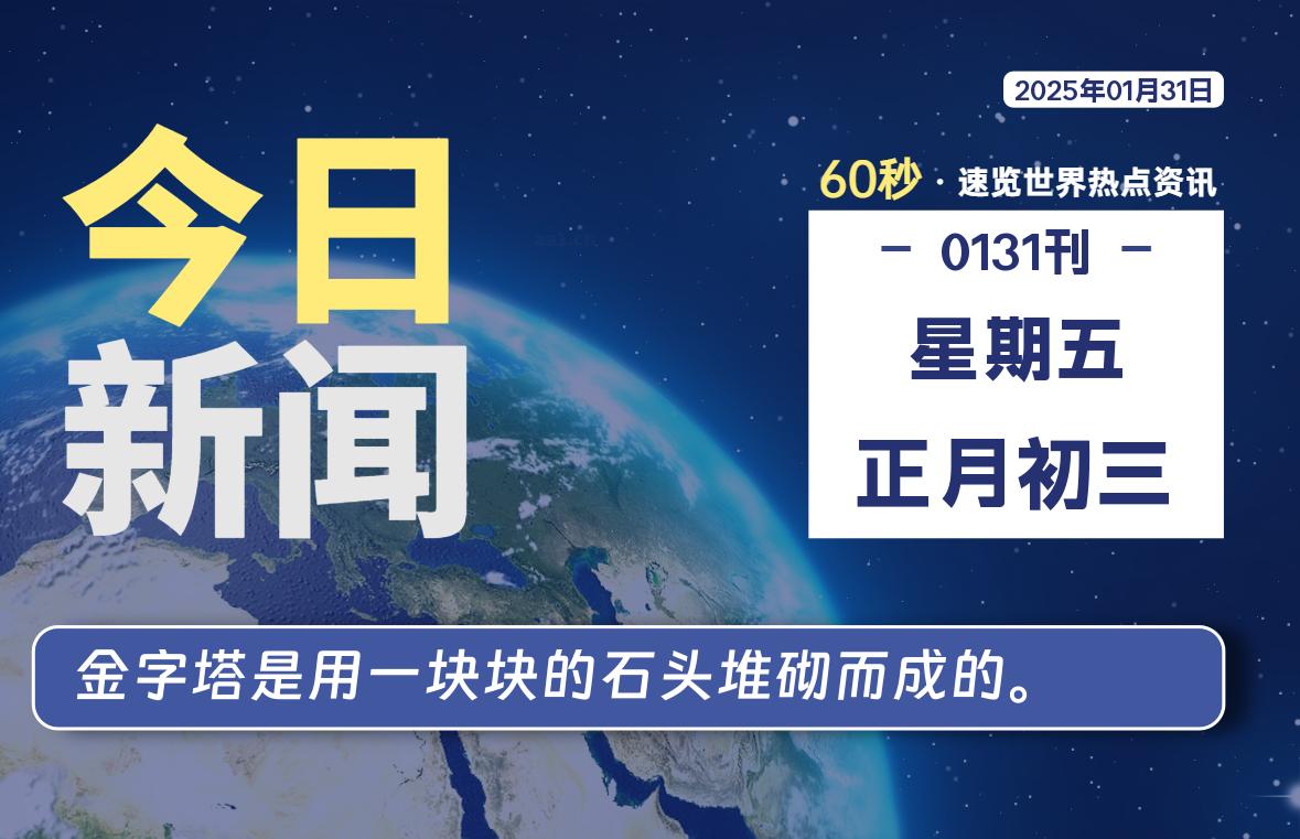 01月31日，星期五, 每天60秒看世界！-安邦星辰